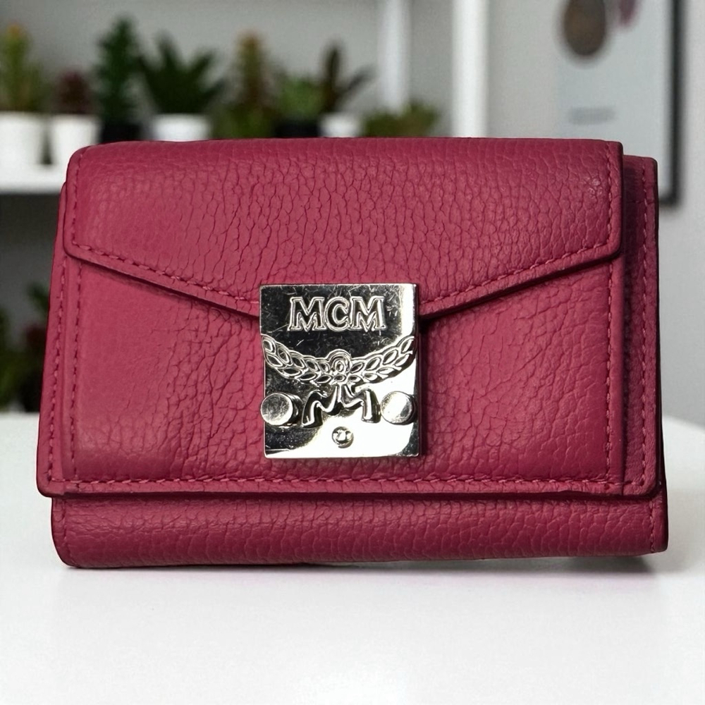 Women's MCM Pink Leather Tri-Fold Wallet